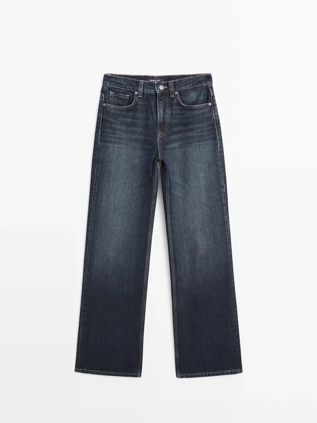 Jeans med høy midje og vide ben Jeans med høy midje og vide ben