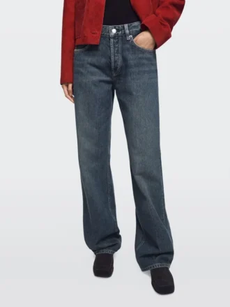 Jeans med middels høy midje og vide ben