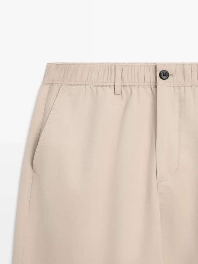 Joggebukse i bomullslin Joggebukse i bomullslin