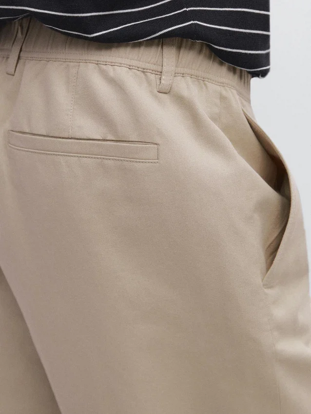 Joggebukse i bomullslin Joggebukse i bomullslin