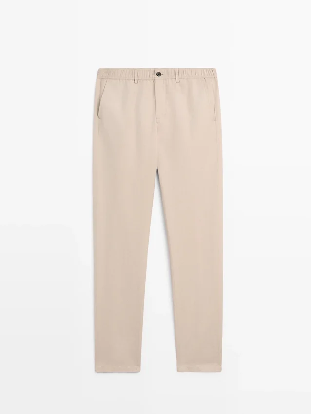 Joggebukse i bomullslin Joggebukse i bomullslin