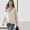 Kabelstrikket ullcardigan Kabelstrikket ullcardigan