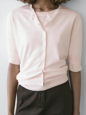 Kortærmet strikket Cardigan