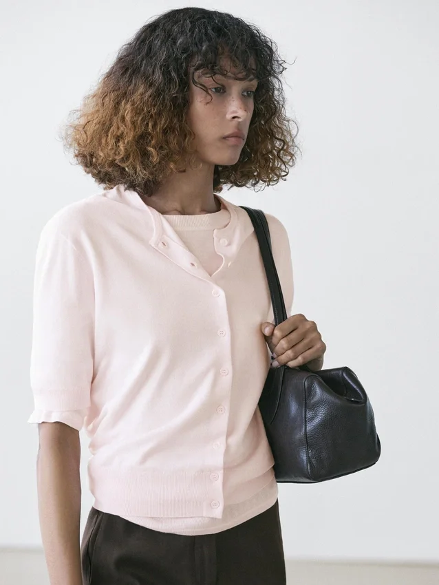 Kortærmet strikket Cardigan Kortærmet strikket Cardigan