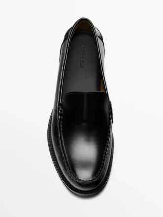 Lærloafers med blank finish
