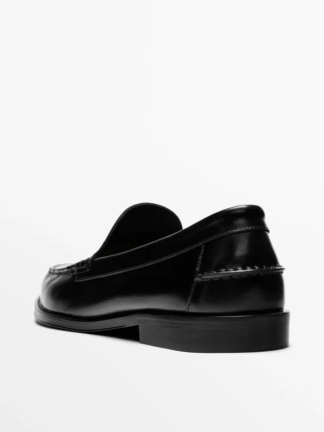 Lærloafers med blank finish Lærloafers med blank finish