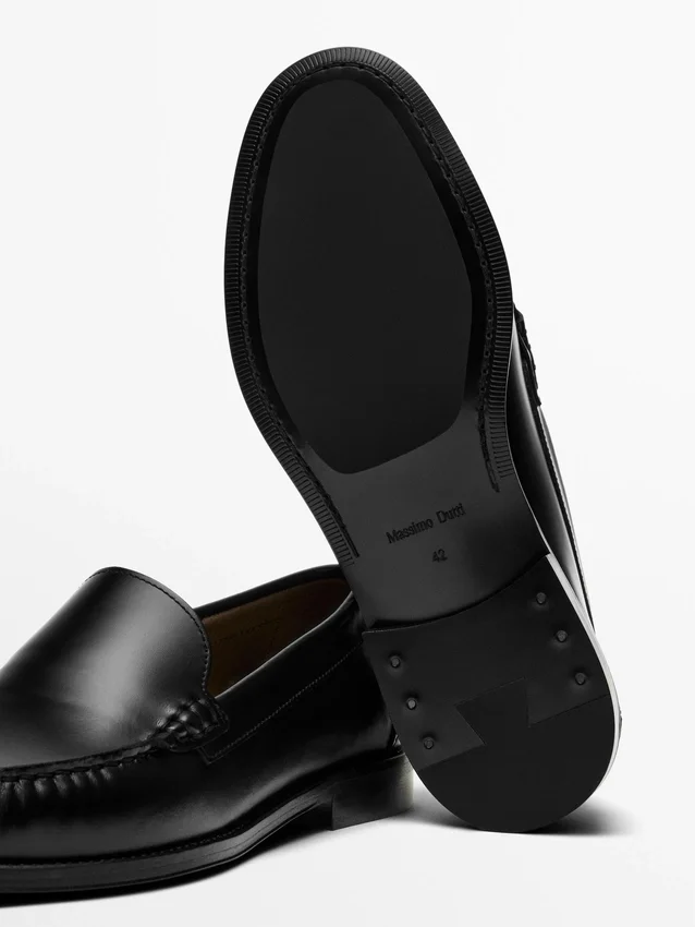 Lærloafers med blank finish Lærloafers med blank finish