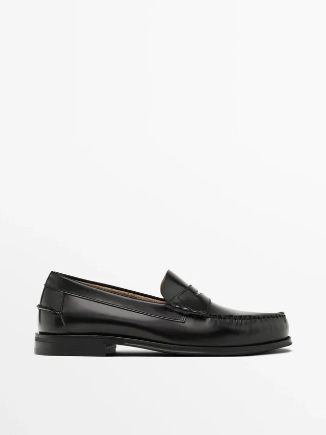 Lærloafers med penny-rem Lærloafers med penny-rem