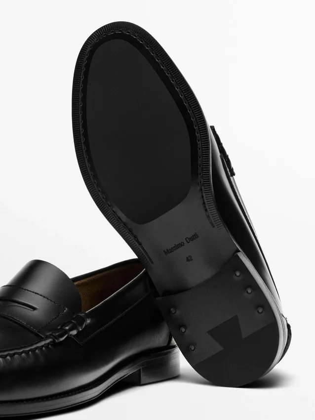 Lærloafers med penny-rem Lærloafers med penny-rem