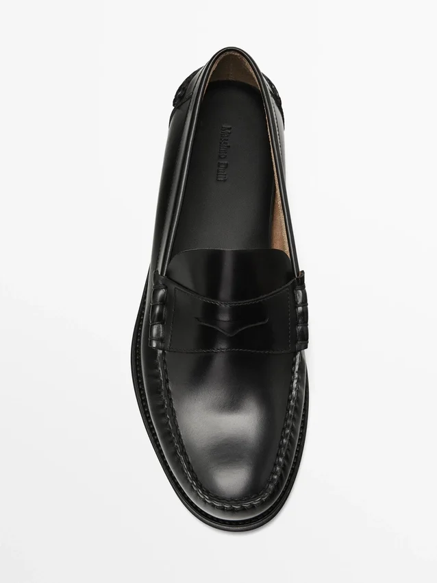 Lærloafers med penny-rem Lærloafers med penny-rem