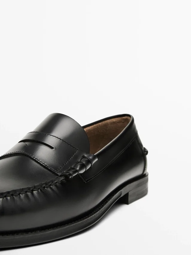 Lærloafers med penny-rem Lærloafers med penny-rem