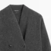 Lang dobbeltradet ullcardigan Lang dobbeltradet ullcardigan