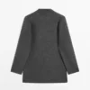 Lang dobbeltradet ullcardigan Lang dobbeltradet ullcardigan
