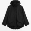 Lang parkas i teknisk stoff