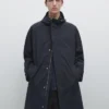 Lang parkas med hette