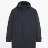 Lang parkas med hette