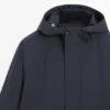 Lang parkas med hette