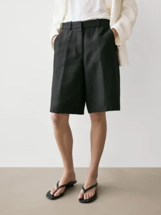 Lange bermuda-shorts i lin