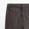 Leggings i nappaskinn med elastiske detaljer