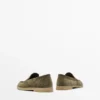 Loafers i spaltet skinn
