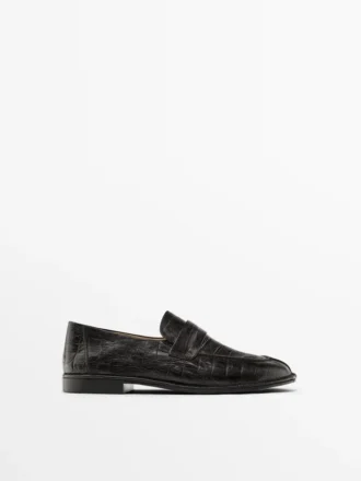Loafers med krokodillemønster