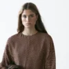 Løst sittende bluse med geometrisk mønster