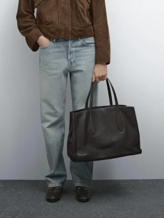Maxi Nappa Leather Md Icon Tote Bag
