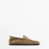 Myke loafers i skinn med rynkedetaljer Myke loafers i skinn med rynkedetaljer