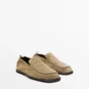 Myke loafers i skinn med rynkedetaljer Myke loafers i skinn med rynkedetaljer