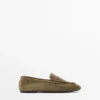 Myke loafers i spaltet skinn