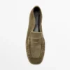 Myke loafers i spaltet skinn