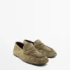 Myke loafers i spaltet skinn