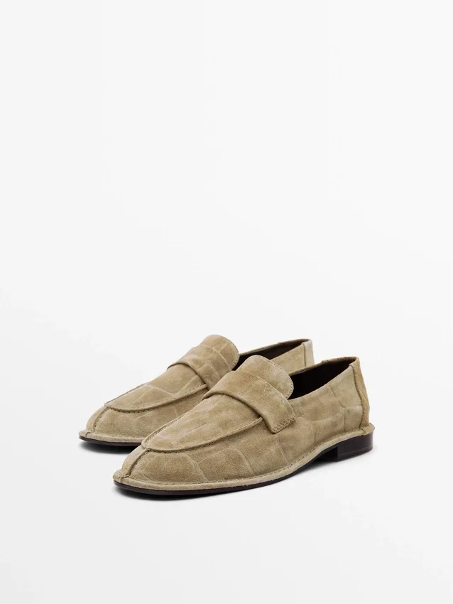 Myke loafers i spaltet skinn Myke loafers i spaltet skinn