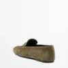 Myke loafers i spaltet skinn