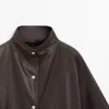 Nappa-lærkappe-parkas med lommer