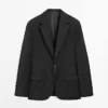 Nålestripet blazer i Cool Wool