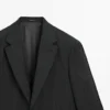 Nålestripet blazer i Cool Wool