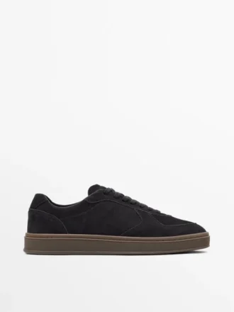 Nubuck-joggesko med kontrastsåle