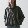 Oversize-jakke i nappaskinn