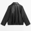 Oversize-jakke i nappaskinn