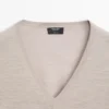 Oversize strikket genser med V-hals