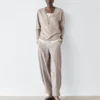Oversize strikket genser med V-hals