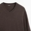 Oversize strikket genser med V-hals