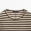 Oversize stripete T-skjorte med lange ermer