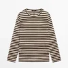 Oversize stripete T-skjorte med lange ermer