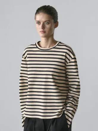 Oversize T-skjorte i bomullsblanding med striper