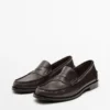 Penny-loafers i mykt, oljet skinn