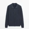 Ribbestrikket cardigan med knapper Ribbestrikket cardigan med knapper