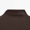 Ribbet langermet bomulls-T-skjorte Ribbet langermet bomulls-T-skjorte