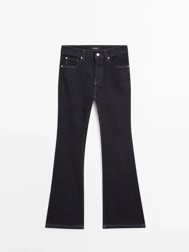 Skinny jeans med høy midje og utvidet ben Skinny jeans med høy midje og utvidet ben